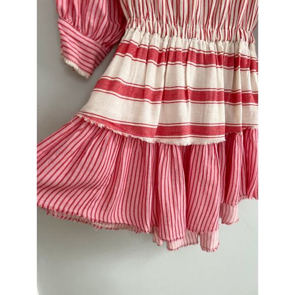 Devotion Twins | Greek Embroidered Tunic Boho Dress | Red Pink | Sz XS - Picture 3 of 16